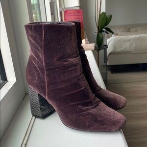 BCBG Velvet Ankle Boots - Purple